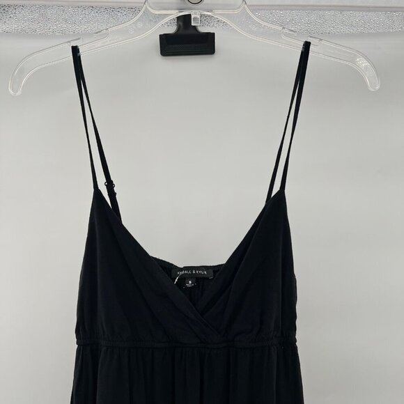 Kendall & Kylie Spaghetti Strap Surplice A-Line Dress Black Sz Small Above Knee - Picture 2 of 9